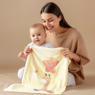 Бебешко плюшено одеяло - Жираф